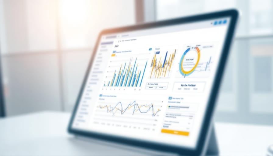 Dashboard de BI moderno mostrando gráficos de barras y una sección de narrativa automática generada por IA