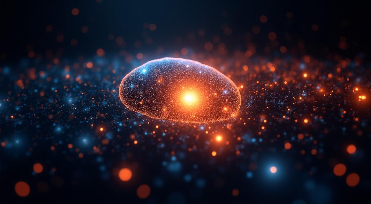 Representación conceptual de inteligencia artificial analizando flujos de datos complejos